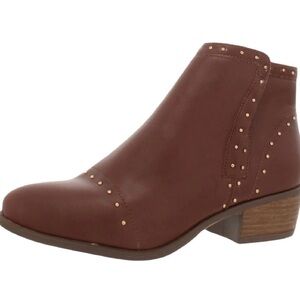 Journee Collection Brown Studded Ankle Booties